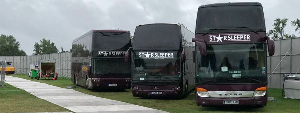 Tour bus hire for festival park ups
